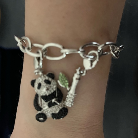 EUC Swarovski limited edition Panda and Bamboo charm bracelet. - Picture 4 of 12